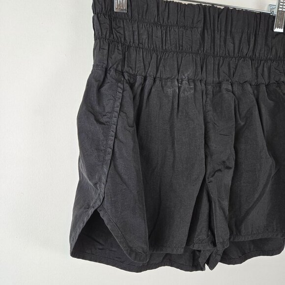 Free People Movement The Way Home Shorts Womens L Black Elastic Waist High-Rise - Picture 8 of 8